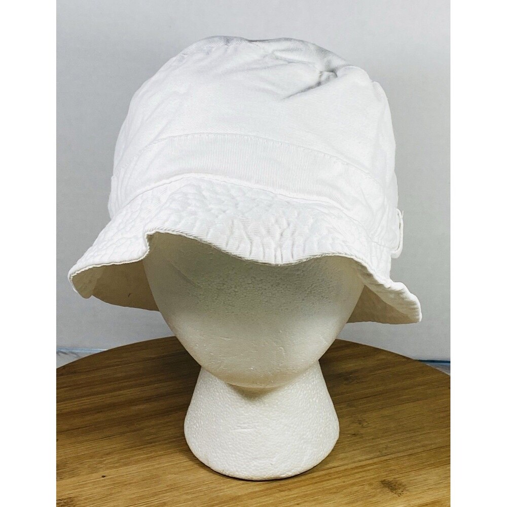 Vintage Bucket Hat Womens White One Size 100% Cotton